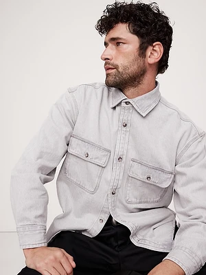 Banana Republic Relaxed-Fit Denim Short-Sleeve Shirt at