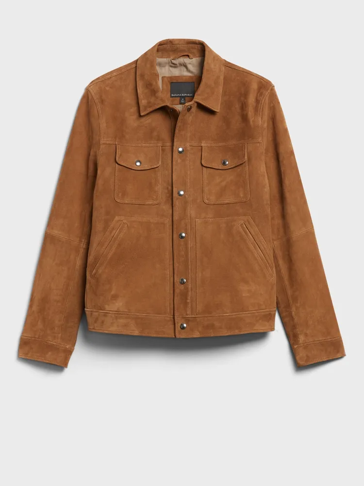 Club monaco 2024 suede trucker jacket