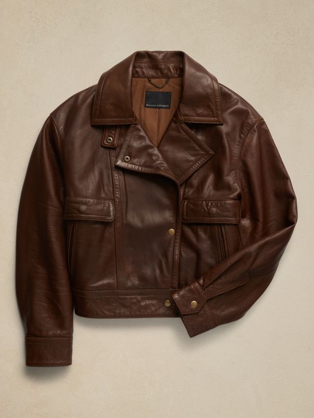 Brooks brothers outlet leather bomber jacket