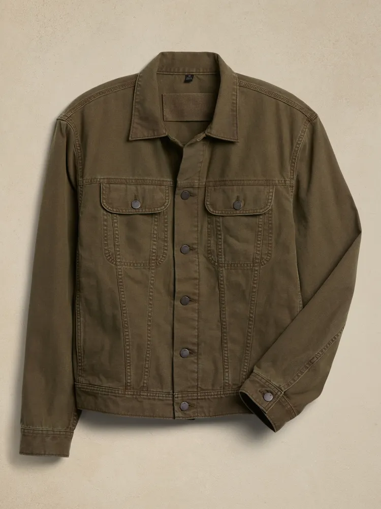 Banana Republic Authentic Canvas Trucker Jacket Square One