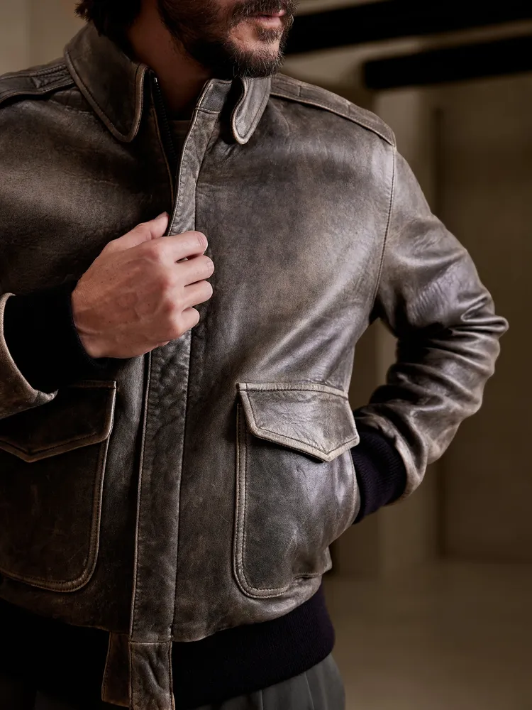 BR ARCHIVES Leather Flight Jacket