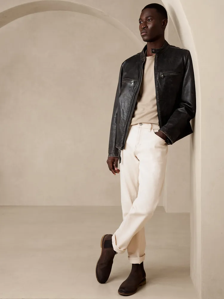 Banana republic leather online blazer