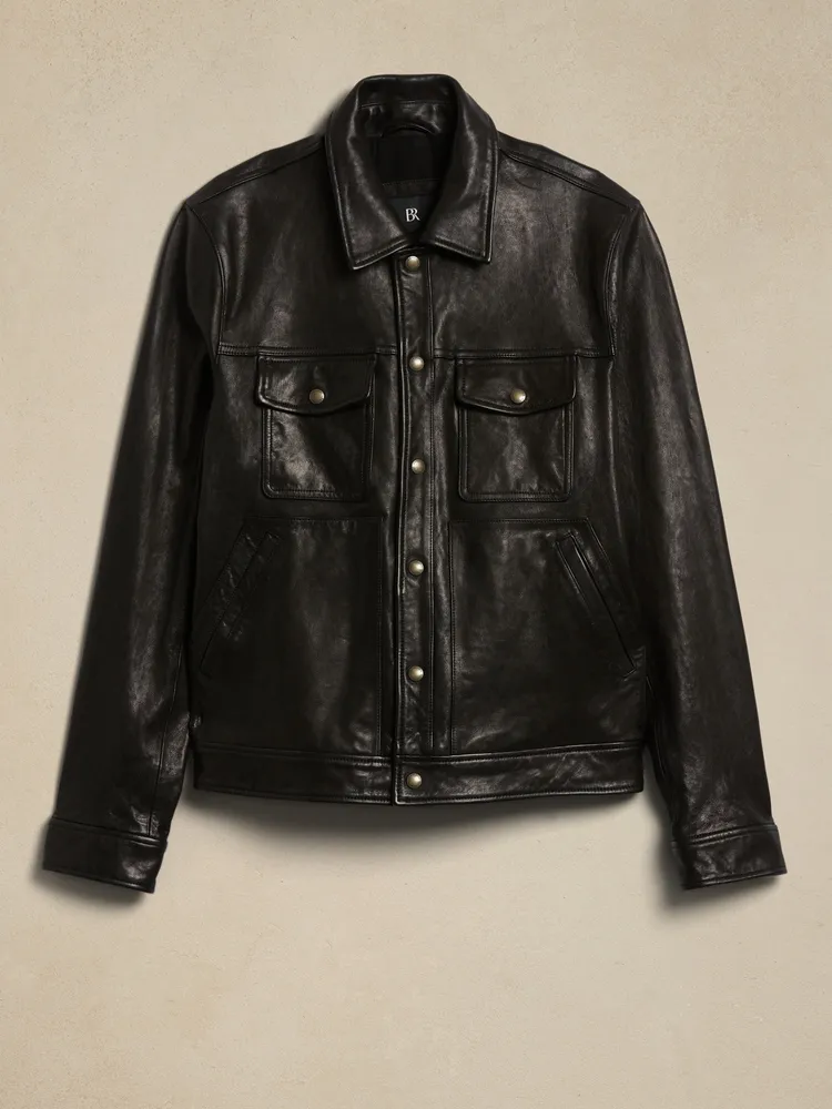 Banana Republic Alto Leather Trucker Jacket | Square One