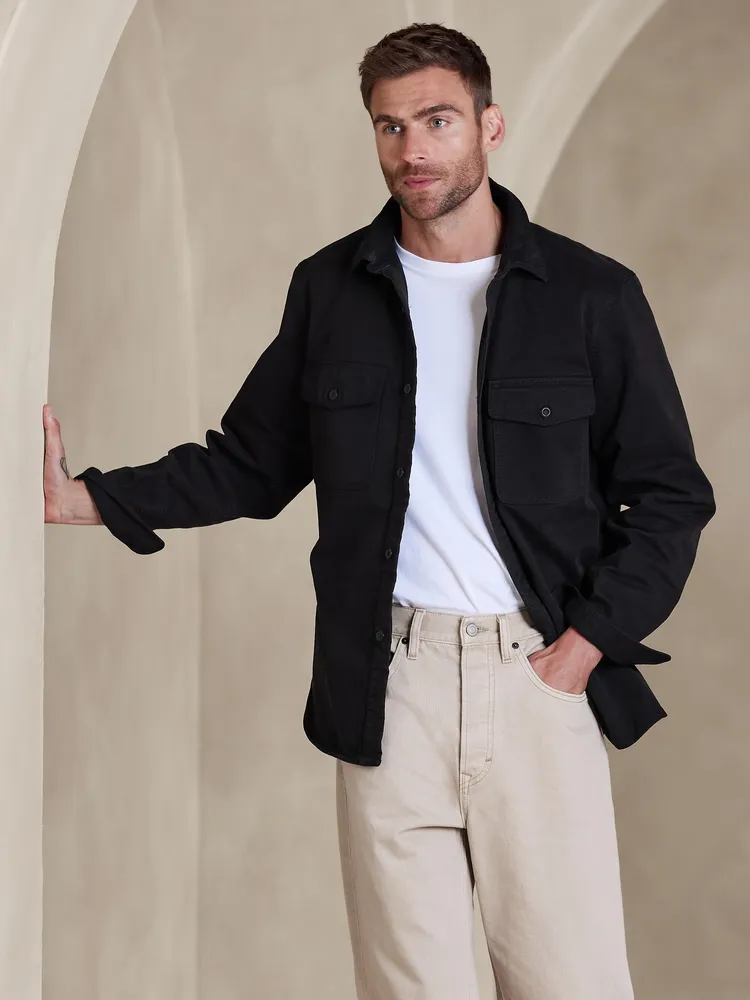 Twill sales shirt jacket