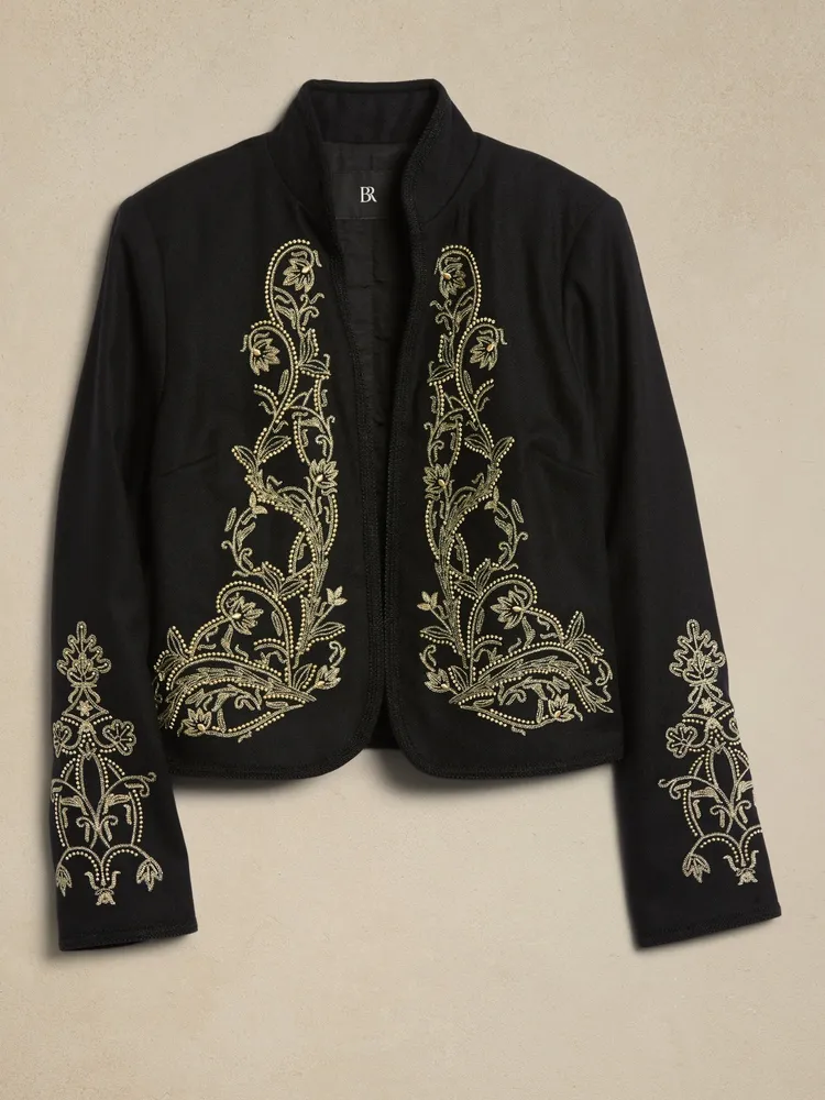 Banana Republic Jadia Embroidered Cropped Jacket | Upper Canada Mall