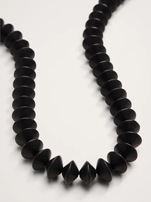 新品【eL+1】 beads short necklace ブラック おねさん Black Onyx Rondelle Bead Necklace