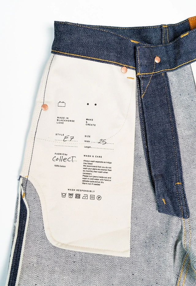 Blackhorse Lane Ateliers E7 High Waisted Wide Leg Indigo 13oz