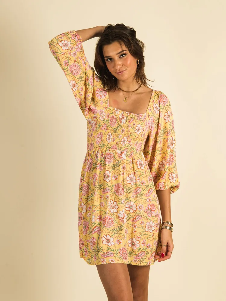 Billabong yellow floral store dress