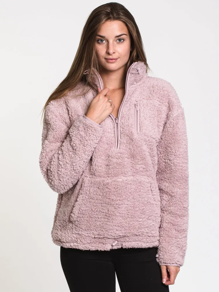 Sherpa half zip on sale pink