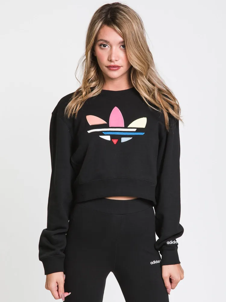 ADIDAS F T CROPPED EMBROIDERED LOGO SWEATSHIRT CLEARANCE