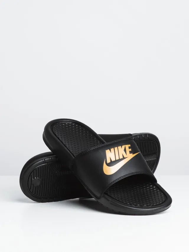 Nike benassi logo sliders in black shop