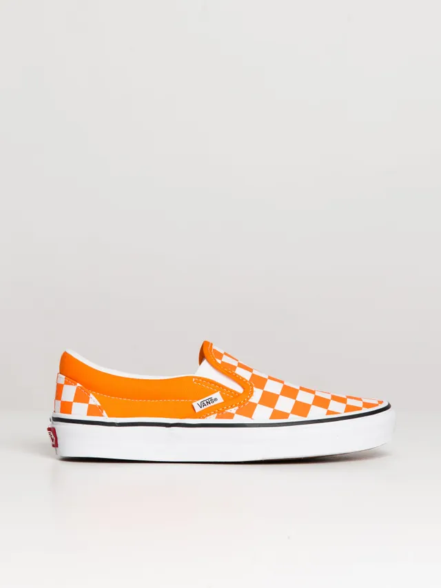 White and orange checkered vans best sale