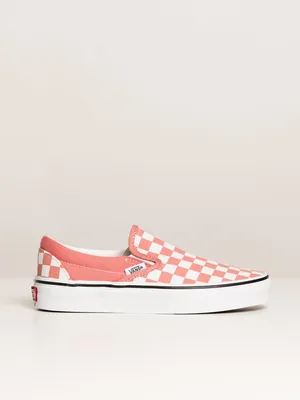 Orange checkerboard slip on vans online