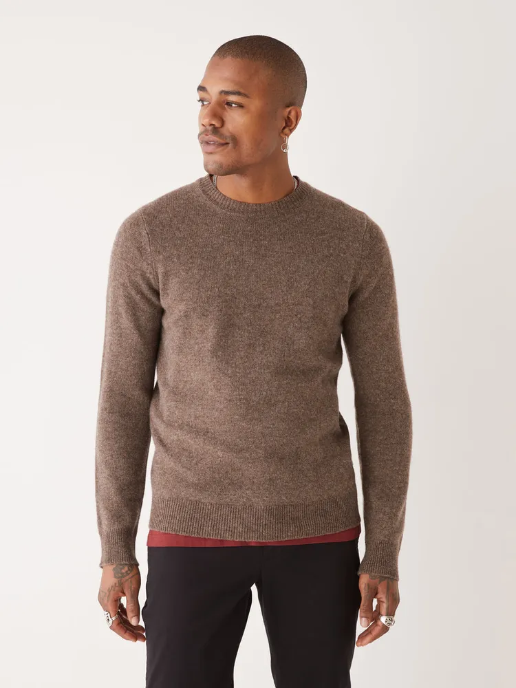 Frank And Oak The Yak Wool Crewneck Sweater Dark Taupe | Halifax