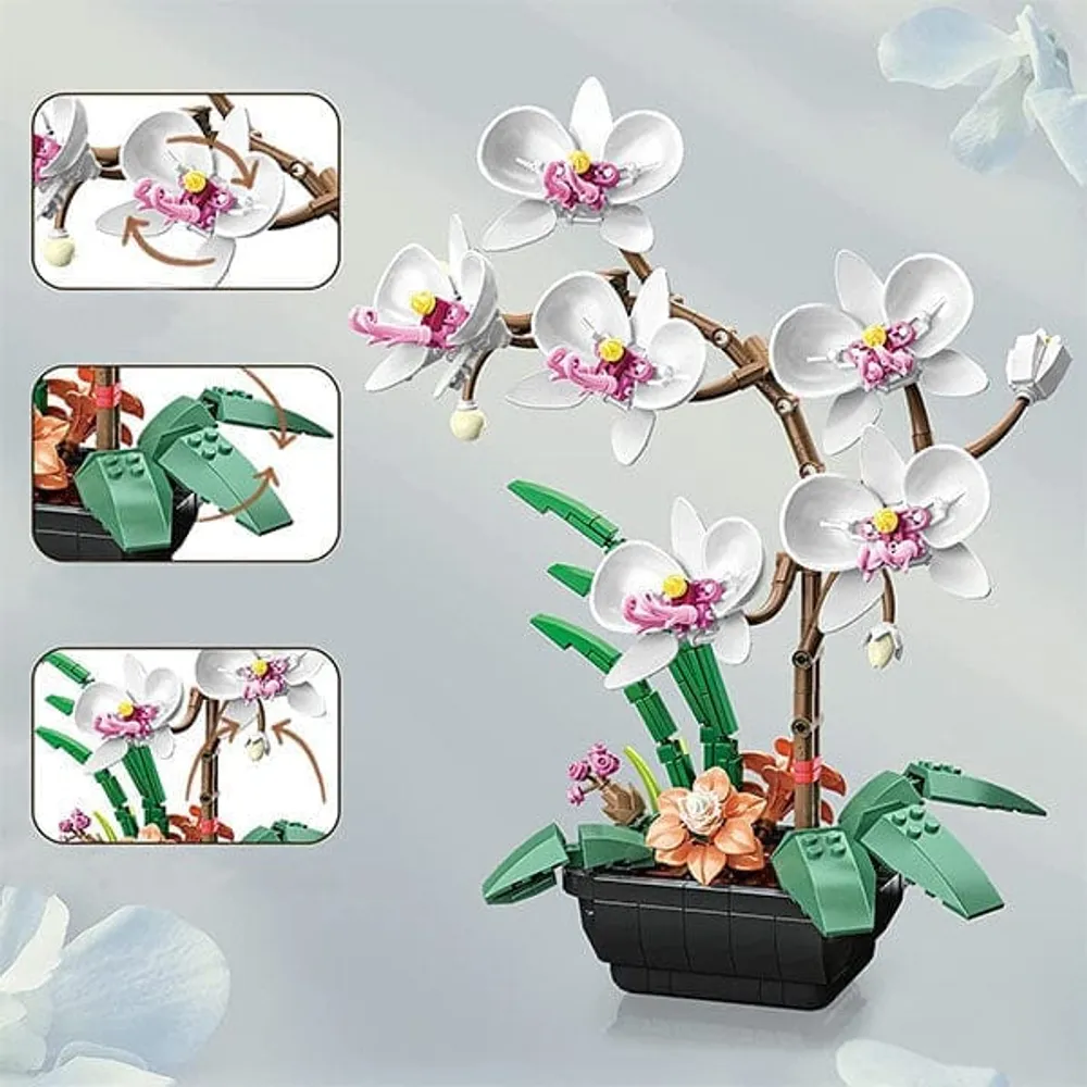 Showcase Bloomin' Blox DIY Botanical Building Block Sets: Orchid