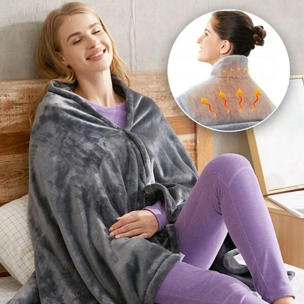 Showcase The Heated Cozy Cuddler Shawl | Includes Power Bank