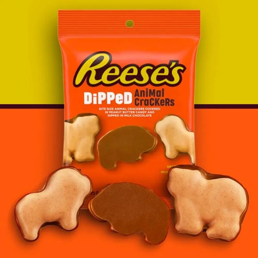 Showcase Reese's DiPPeD Milk Chocolate Peanut Butter Animal Crackers (4