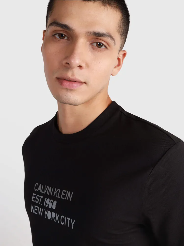 Playera calvin klein negra hombre hot sale