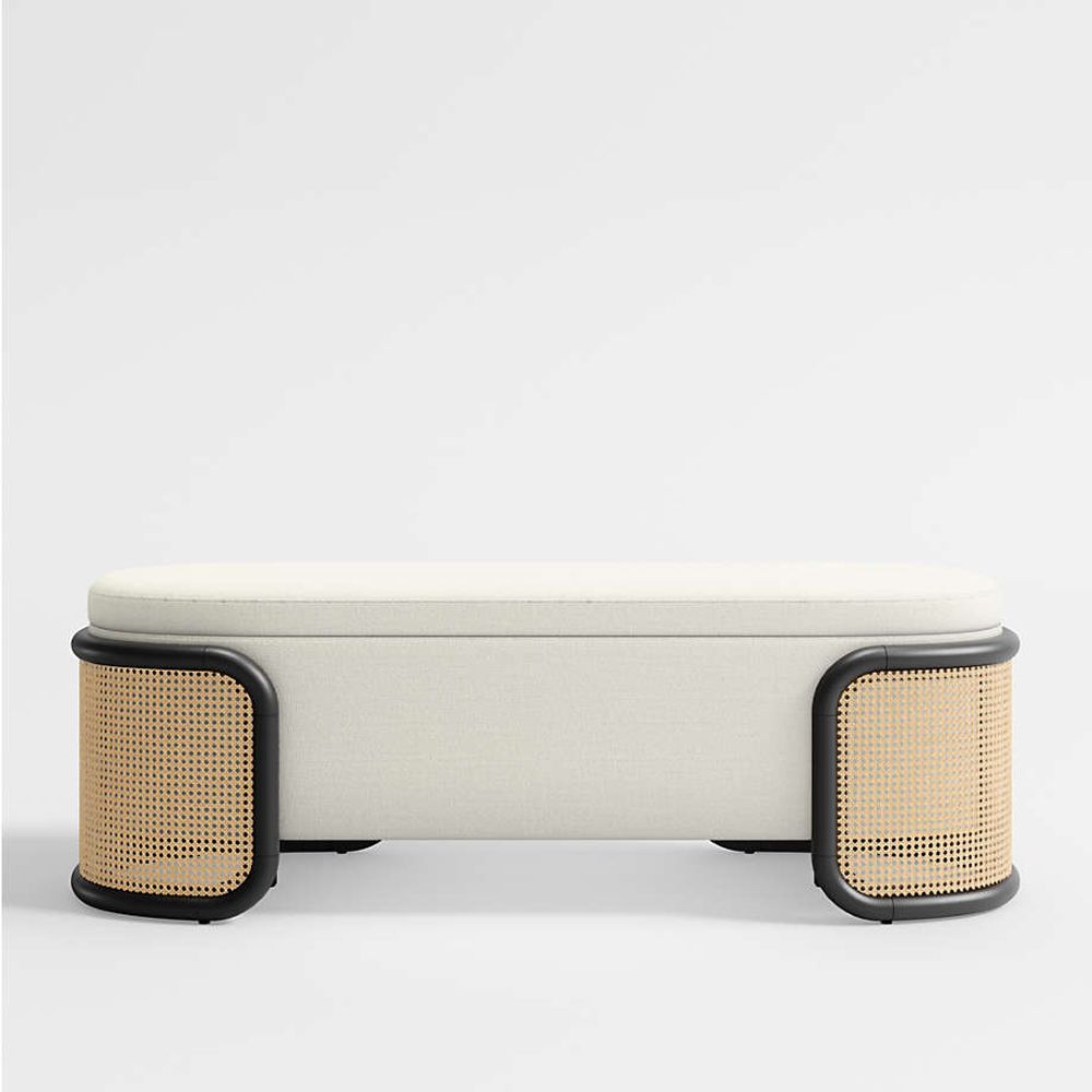 Crate Barrel Anaise Cane Storage Bench The Shops at Willow Bend