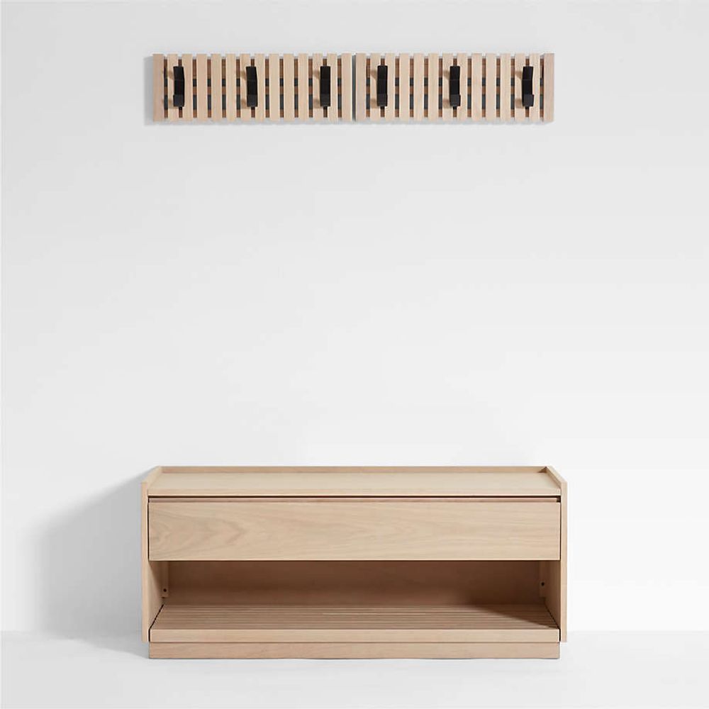 White oak storage deals bench
