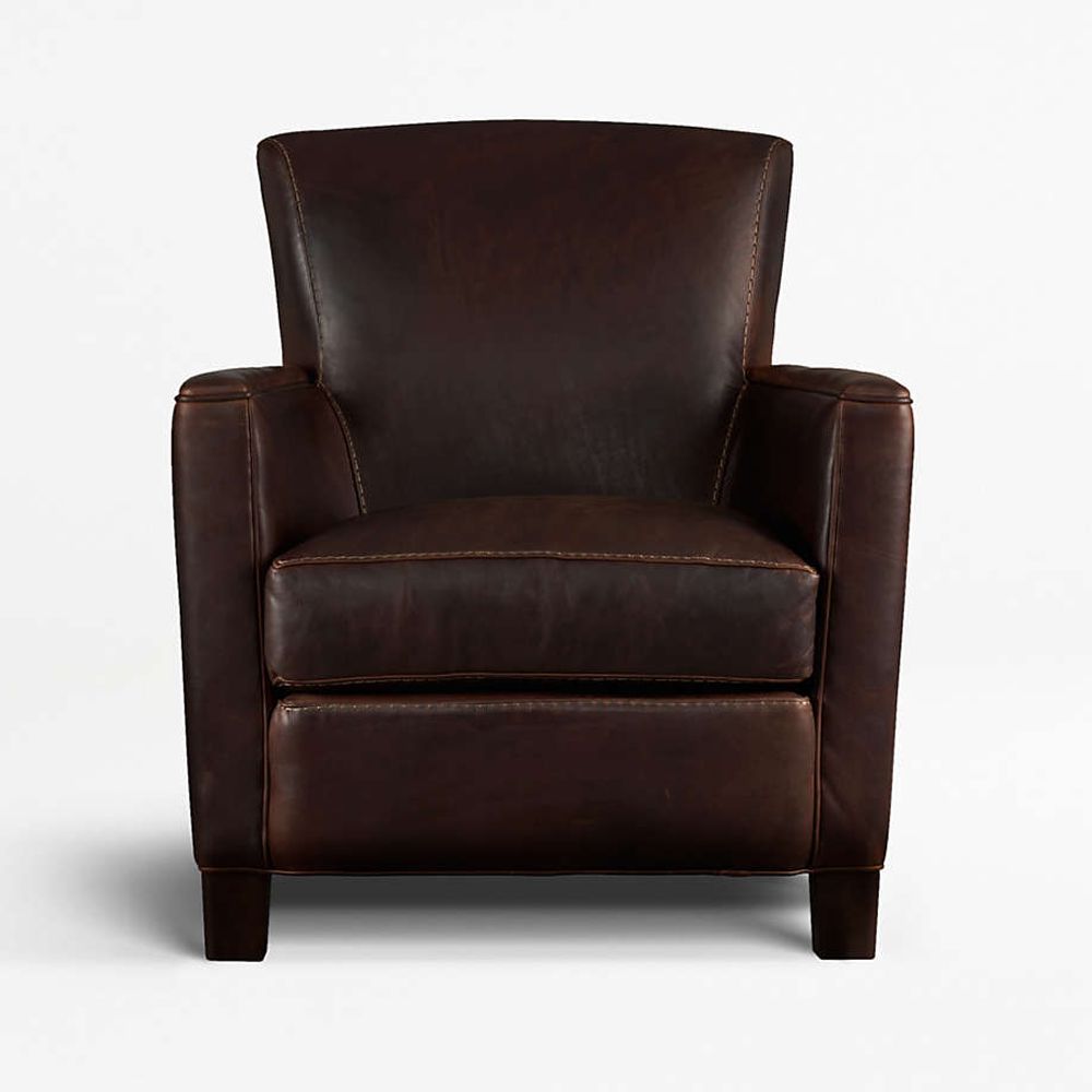 Crate and barrel leather chair sales