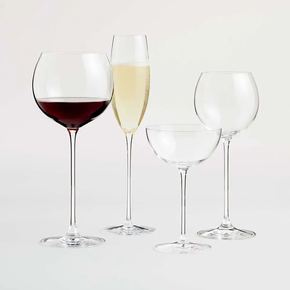 Long stem top champagne flutes