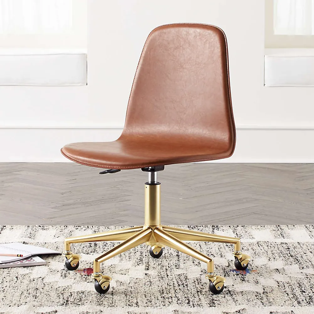 Crate Barrel Class Act Brown Gold Kids Desk Chair Yorkdale Mall