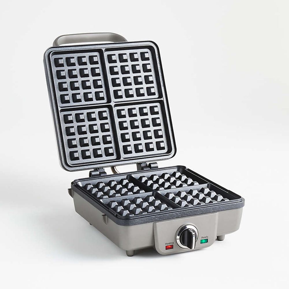 Crate Barrel Cuisinart Belgian Waffle Maker with Pancake Plates