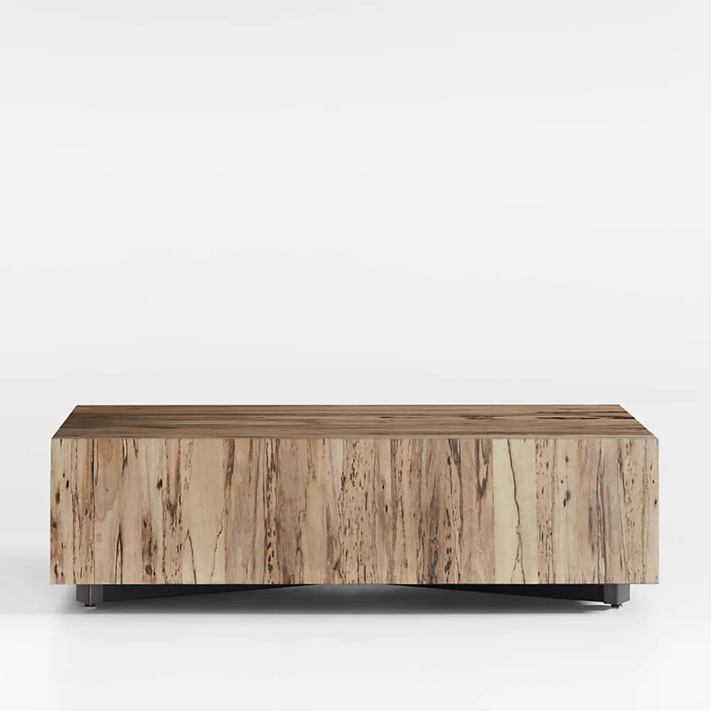 Dillon spalted primavera round shop wood coffee table