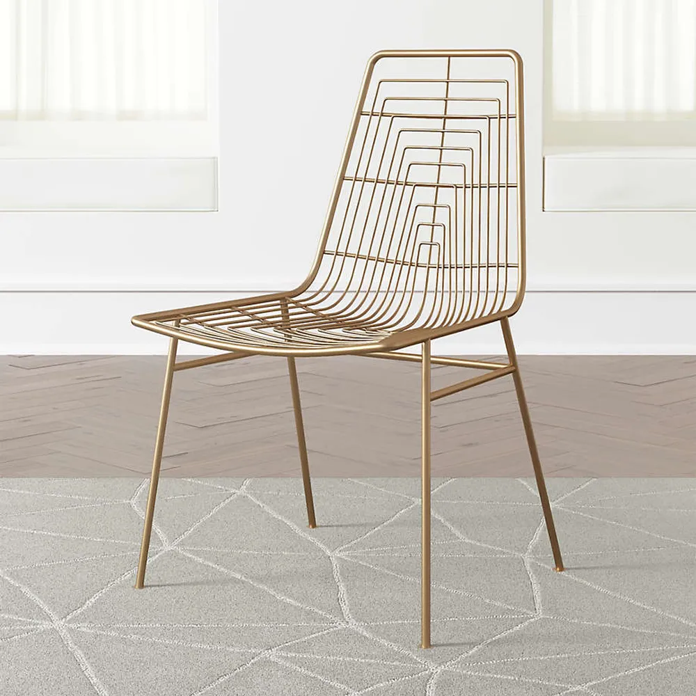 Crate Barrel Domino Gold Kids Desk Chair Square One