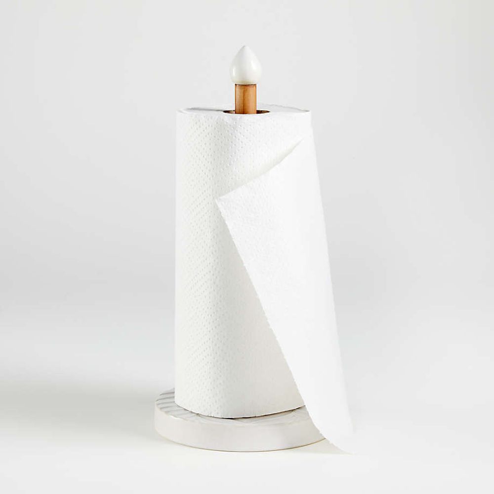 Crate Barrel Fern White Ceramic Paper Towel Holder The Shops at
