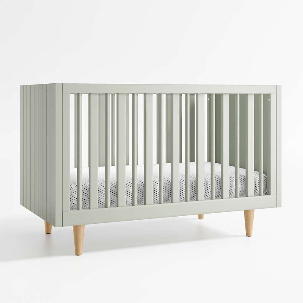 Crate Barrel Finn Sage Green Baby Crib The Shops at Willow Bend