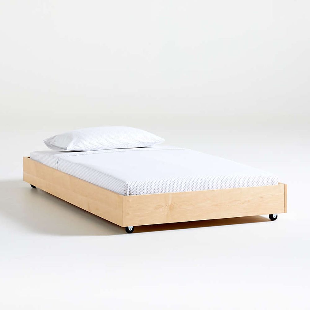 Crate Barrel Jenny Lind Kids Maple Wood Spindle Trundle Bed The