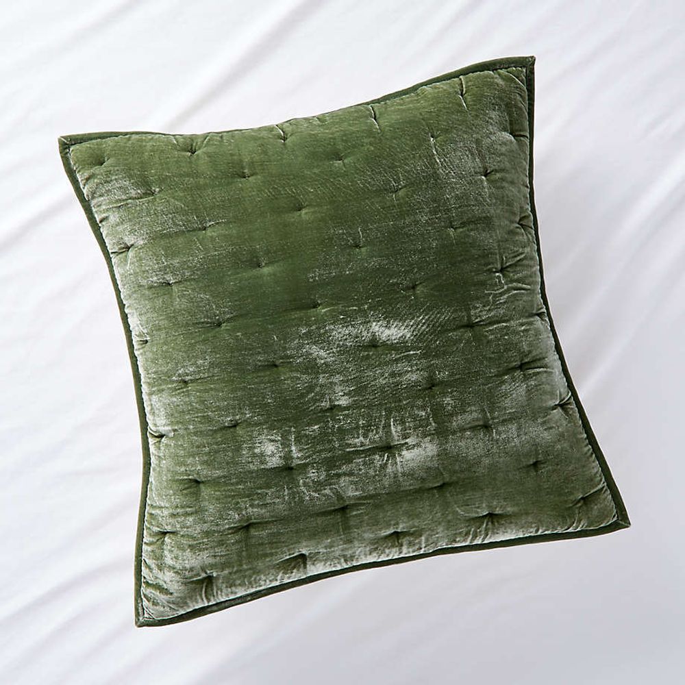 Crate Barrel Juliet Agave Velvet Euro Sham The Shops at Willow Bend