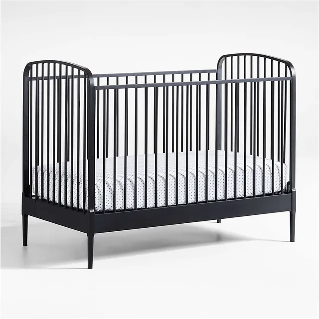 Crate Barrel Larkin Gold Metal Baby Crib Square One