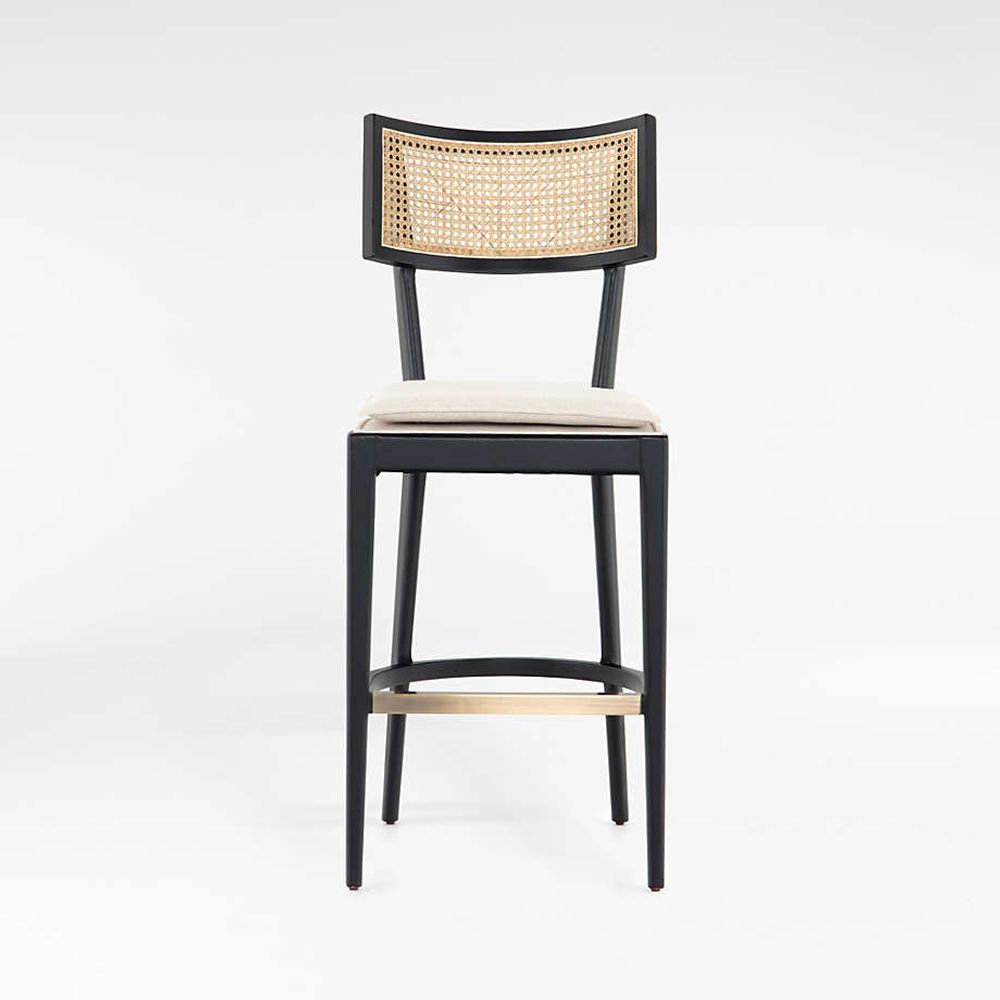 Crate Barrel Libby Black Cane Counter Stool The Shops at Willow Bend