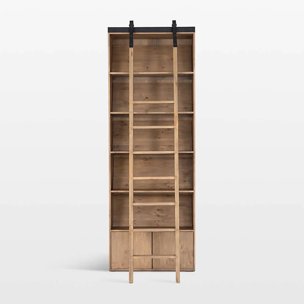 Crate and top barrel shelf ladder