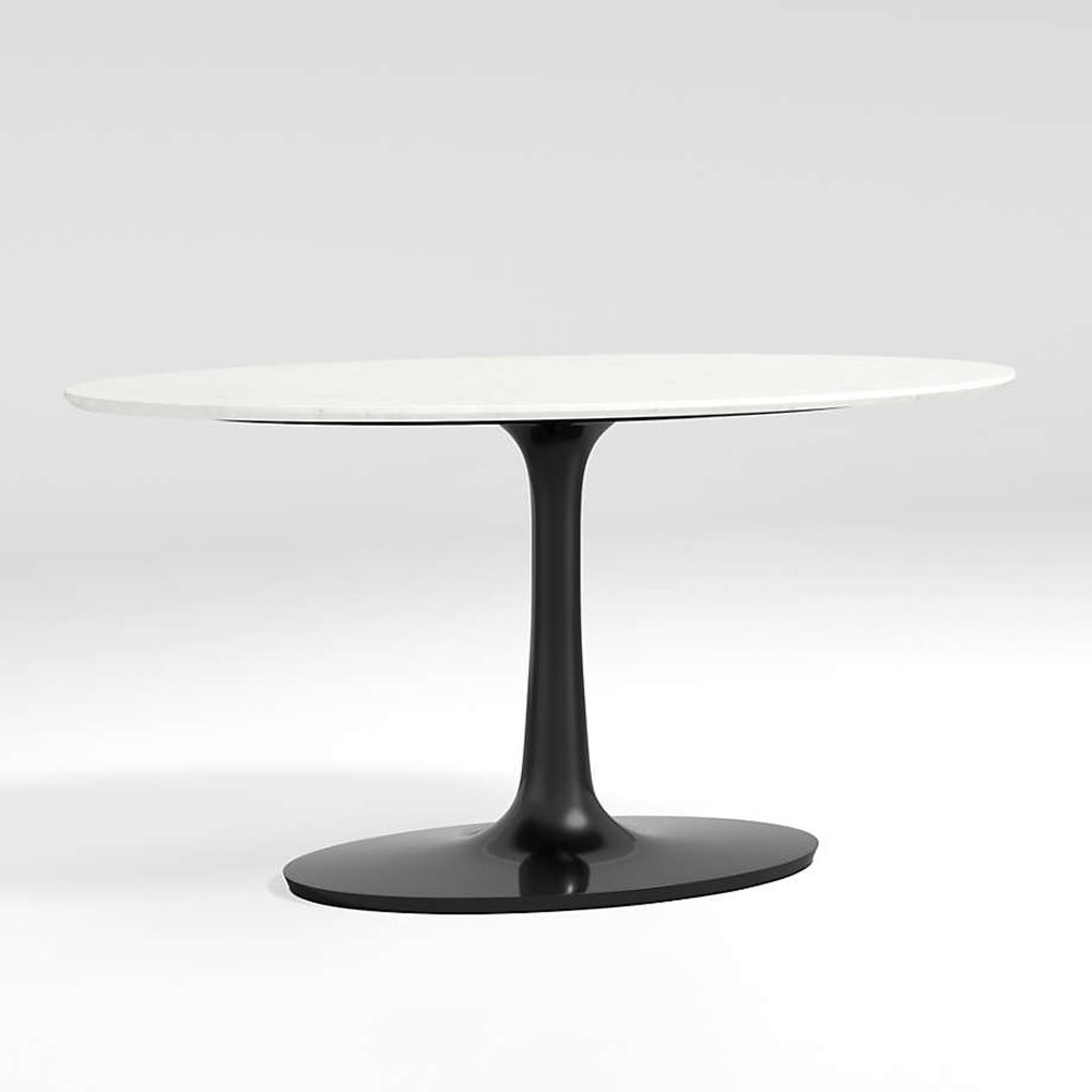 Nero white marble deals oval coffee table