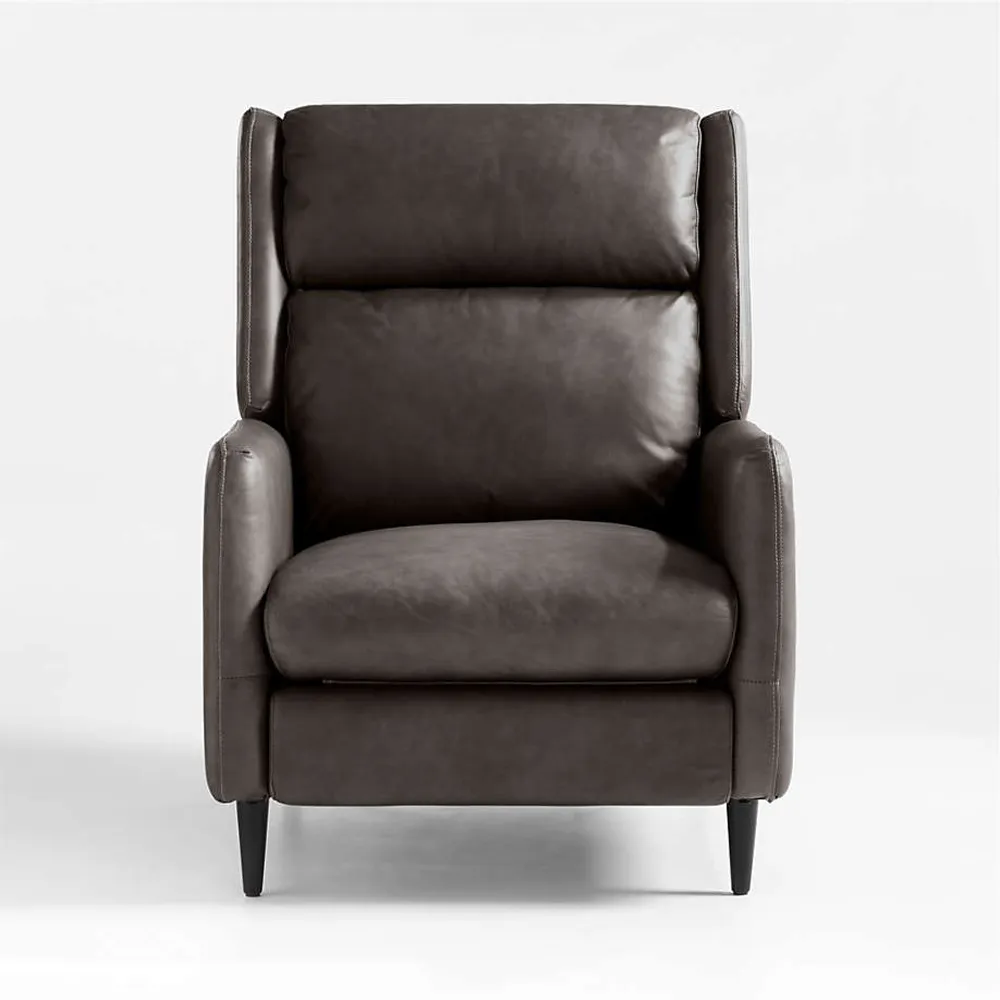 Crate and barrel leather hot sale recliner chair