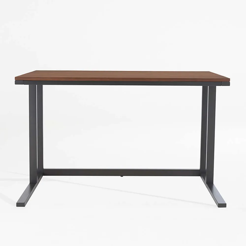Pilsen graphite corner desk outlet with walnut top