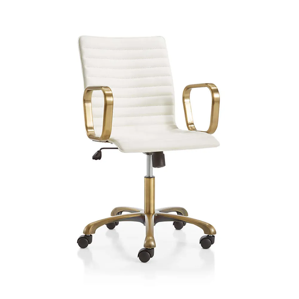 Ripple ivory sales leather office chair