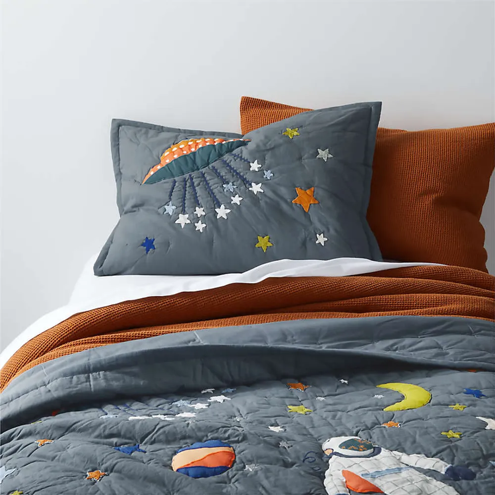 Crate Barrel Space Party Organic Cotton Outer Space Kids Twin