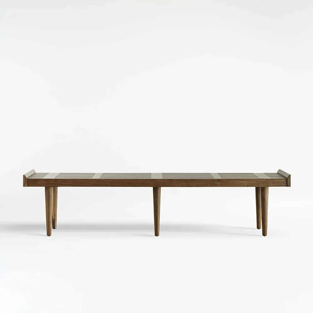 Tate walnut sale slatted bench