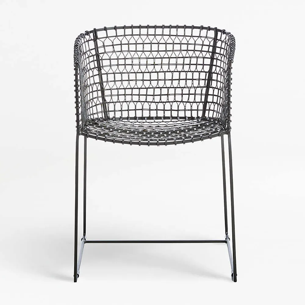 Crate Barrel Tig Metal Barrel Dining Chair Square One