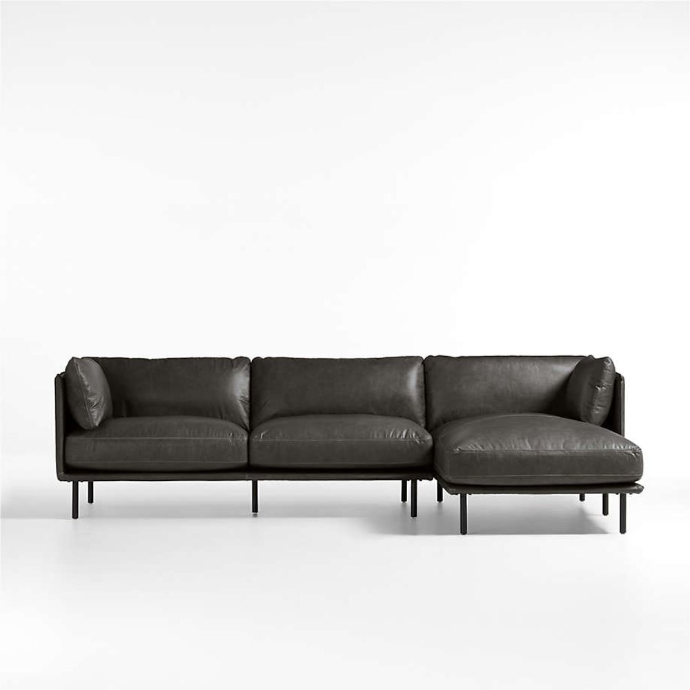Crate and barrel wells leather deals chair
