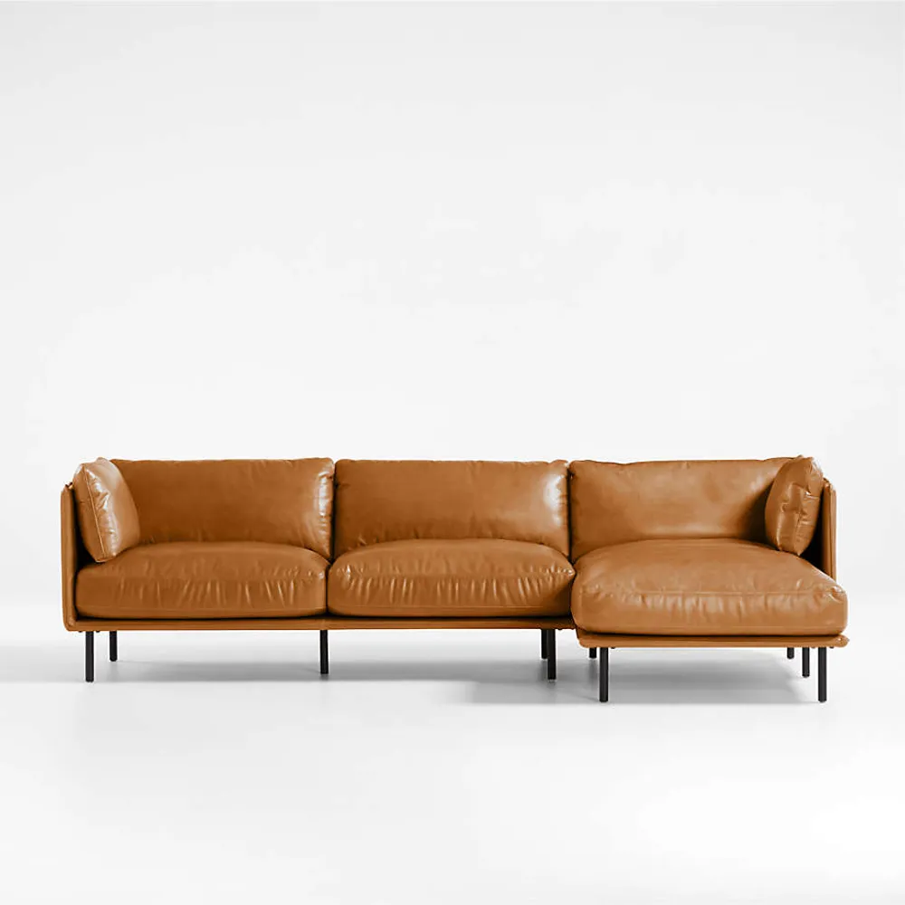 Crate and barrel wells hotsell leather chair