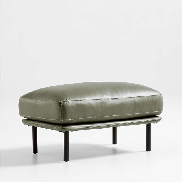 Ottilie leather best sale brass ottoman