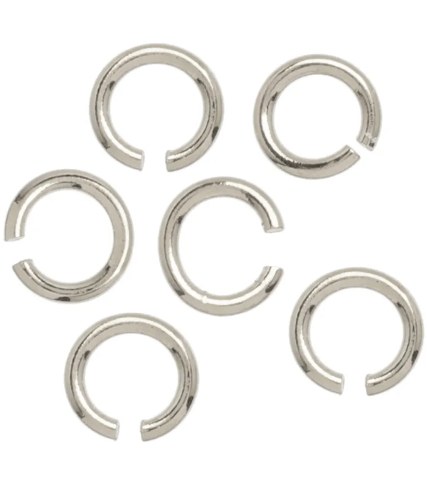 Joann Fabrics Hildie jo 35 pk 4mm Silver Plated Metal Open Jump