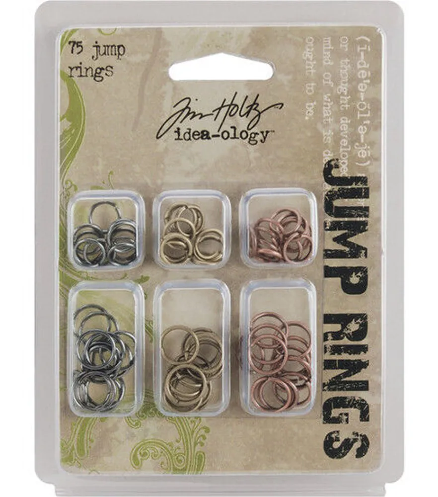 Joann Fabrics Tim Holtz Idea Ology Jump Rings 75PK Antique