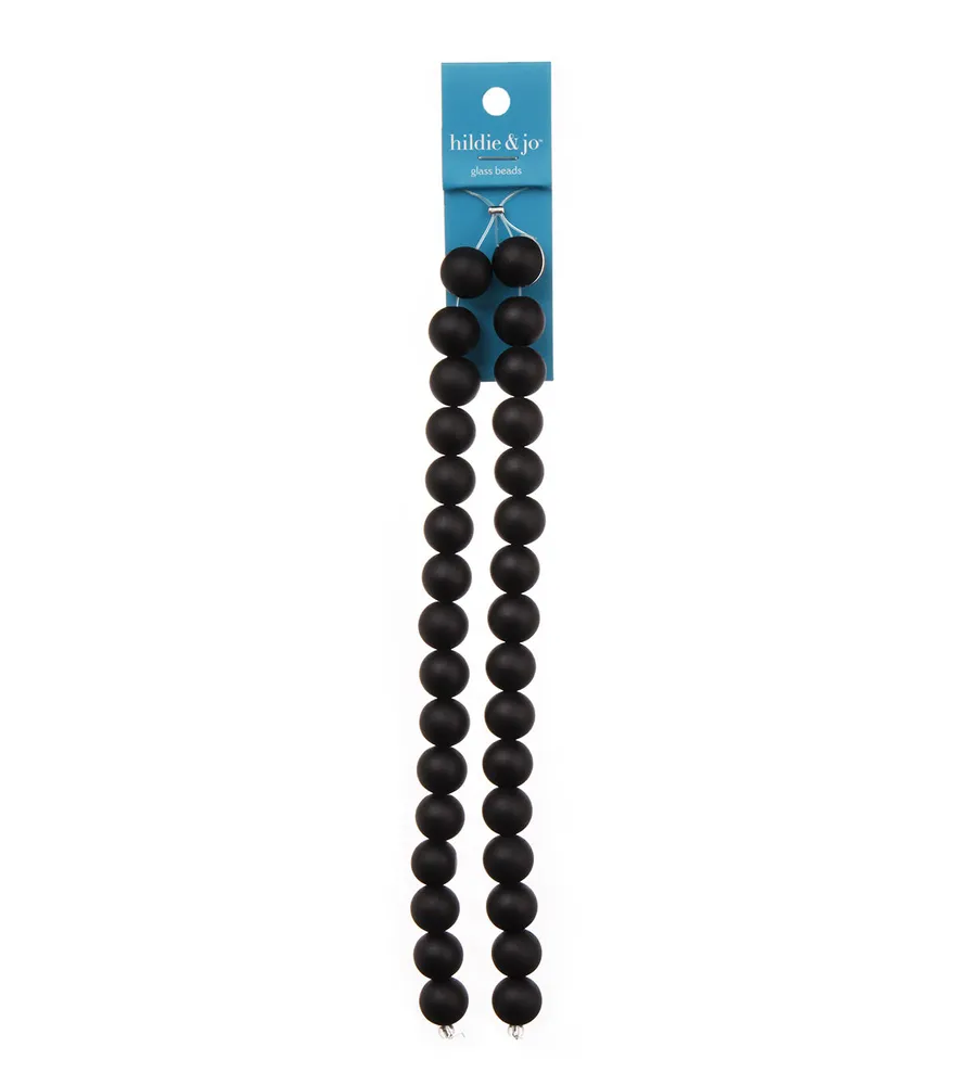 Joann Fabrics Hildie jo 14in Round Glass Strung Beads Black